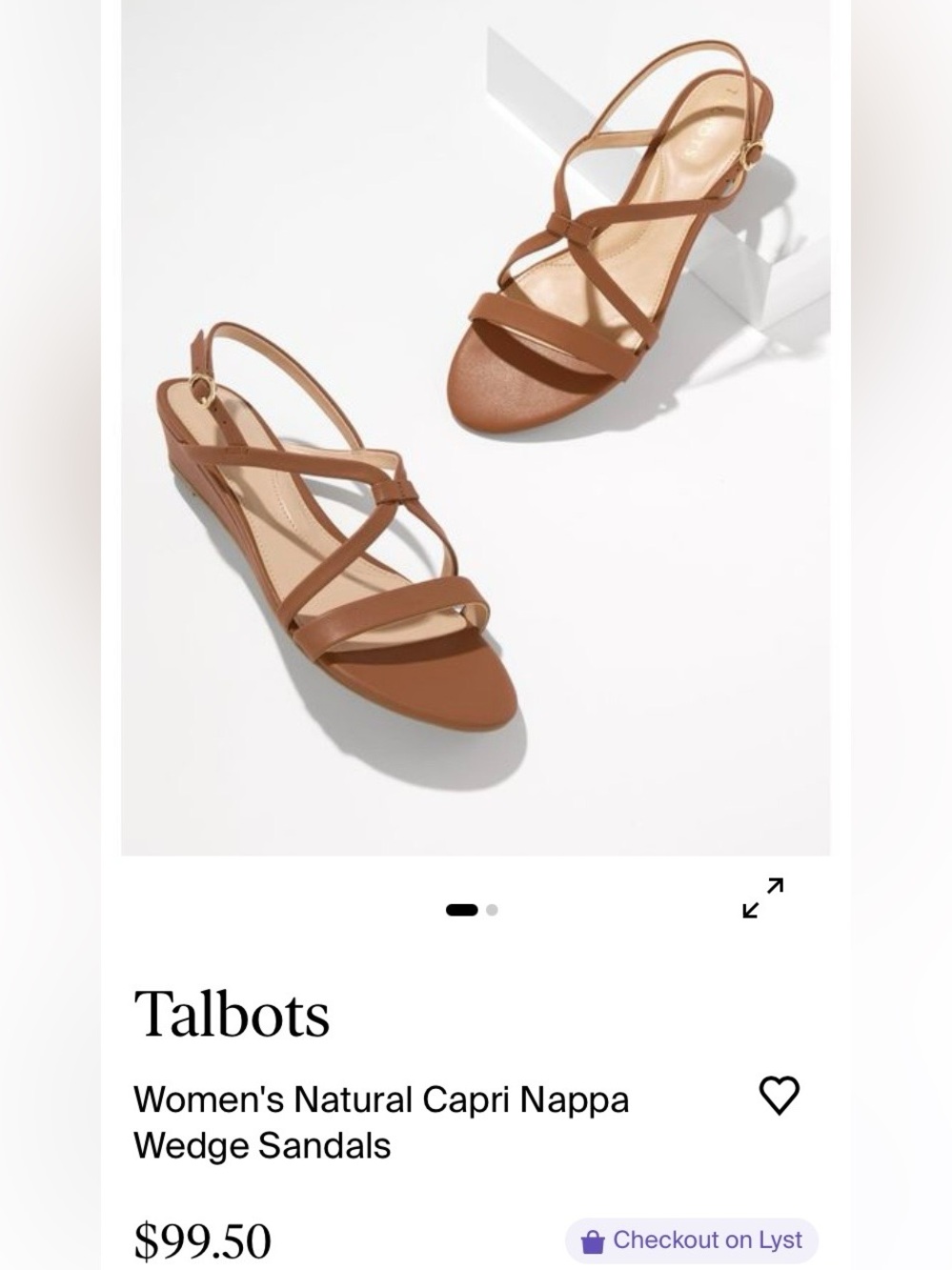 Talbots Havana Tan Capri Strappy